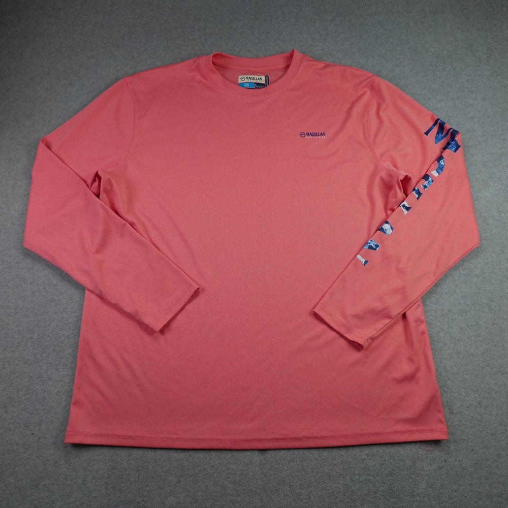 Magellan Shirt‎ Mens Large Pink Performance LS Classic Fit Fish Gear
